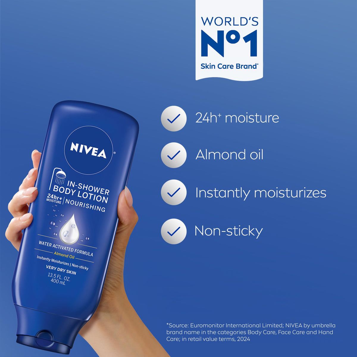 NIVEA Nourishing In Shower Lotion bottle side view