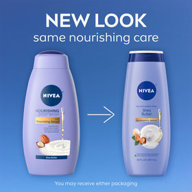 NIVEA Nourishing Shea Butter Body Wash bottle side view