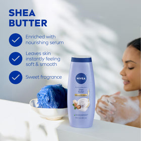 NIVEA Nourishing Shea Butter Body Wash creamy lather demonstration