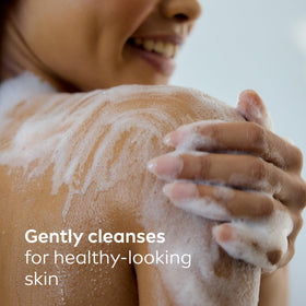 NIVEA Nourishing Shea Butter Body Wash in a bathroom setting