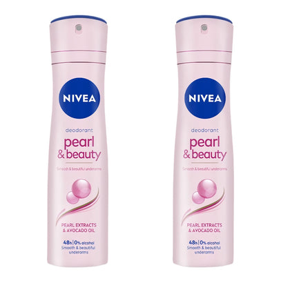 NIVEA Pearl & Beauty Antiperspirant Spray 150ml pack of 2
