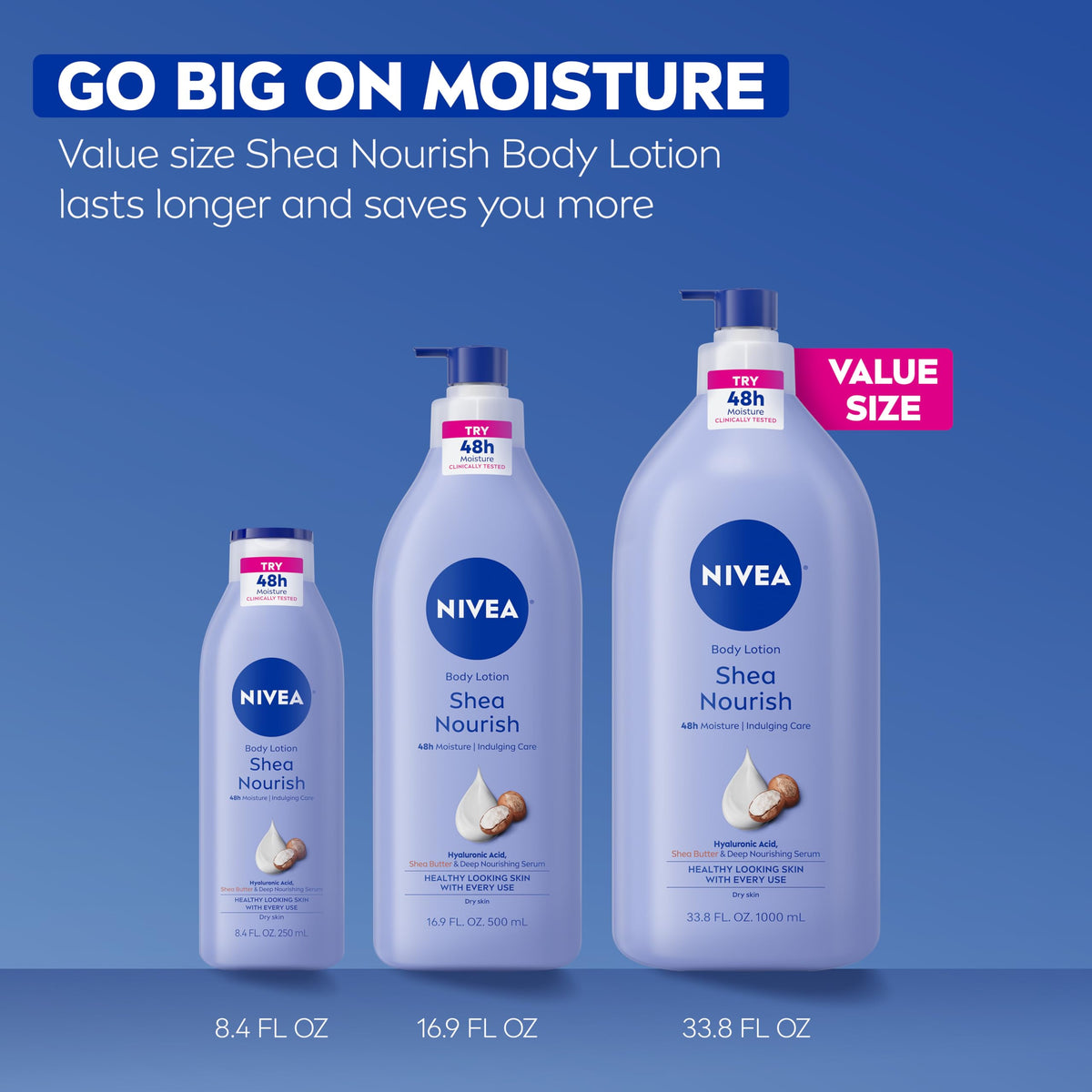 NIVEA Shea Nourish Body Lotion with recycled packaging detail