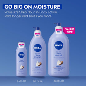 NIVEA Shea Nourish Body Lotion with recycled packaging detail