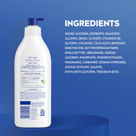 NIVEA Sheer Hydration Skin Firming Body Lotion Q10 Vitamin C application