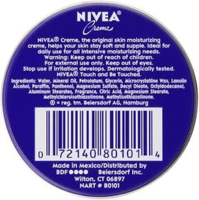 NIVEA Skin Creme 1 oz back view showing ingredients
