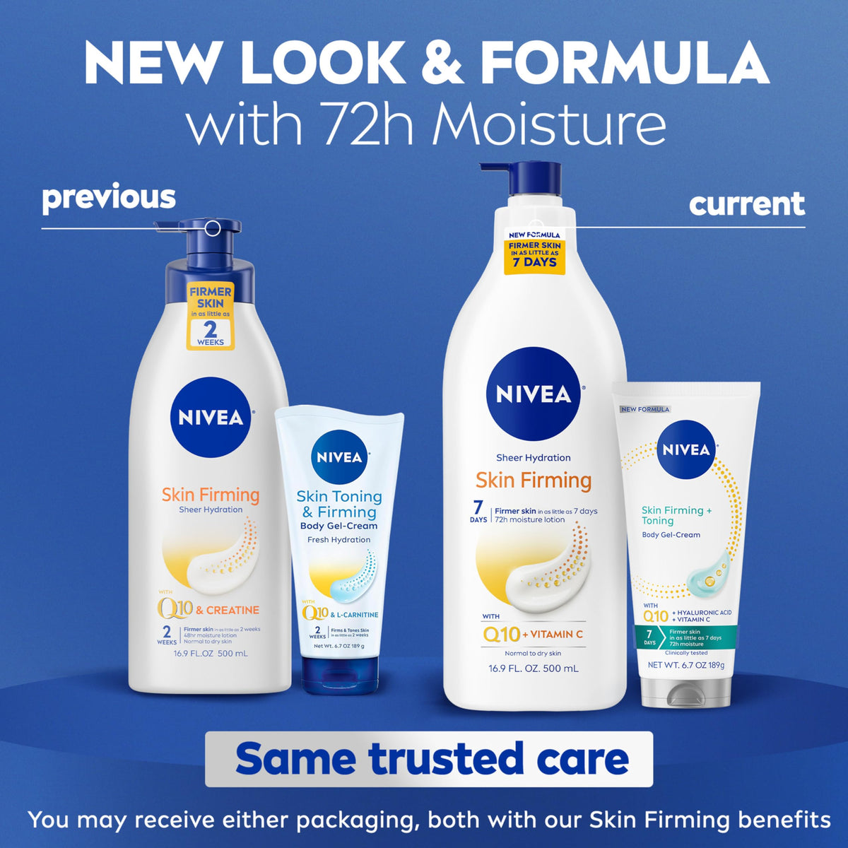 NIVEA Skin Firming Body Lotion 16.9 fluid ounce pump bottle