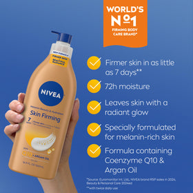 NIVEA Skin Firming Melanin Beauty Body Lotion back label