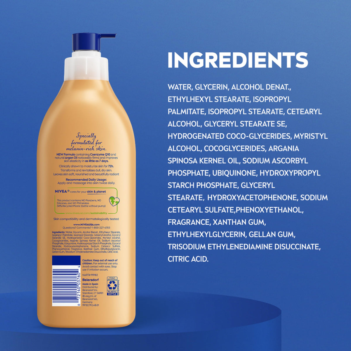 NIVEA Skin Firming Melanin Beauty Body Lotion with other NIVEA products