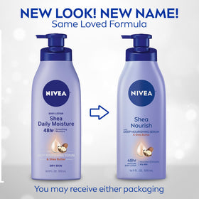 NIVEA Smooth Daily Moisture Body Lotion back view with ingredients