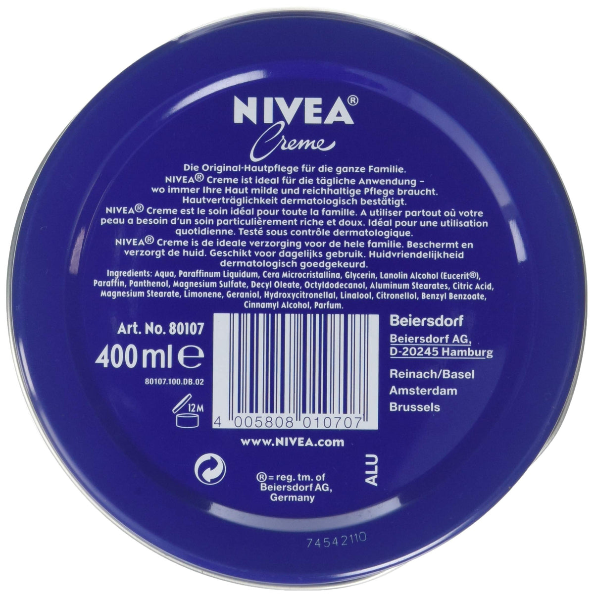 NIVEA Unscented Creme pack of 3 with jars
