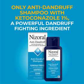 Nizoral Anti-Dandruff Shampoo bottle with fresh scent label