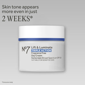 No.7 Lift & Luminate Face Cream packaging side view