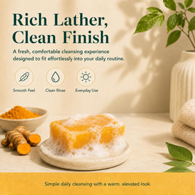 NO BALD Turmeric Glow Soap in travel kit