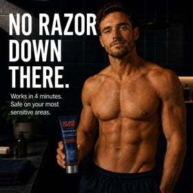 NO HAIR CREW Intimate Hair Removal Cream in bathroom setting