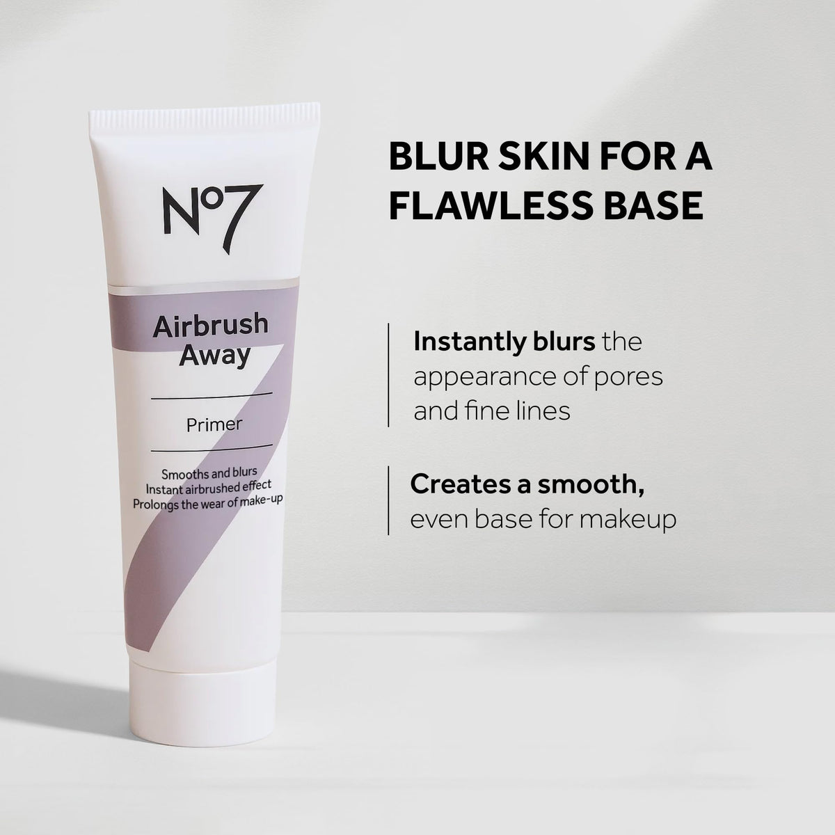 No7 Airbrush Away Face Primer 30ml back view showing ingredients