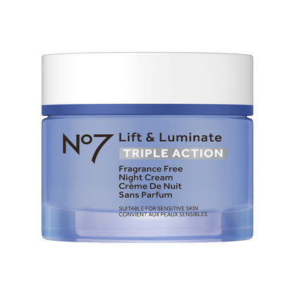 No7 Lift and Luminate Night Cream 50ml front view