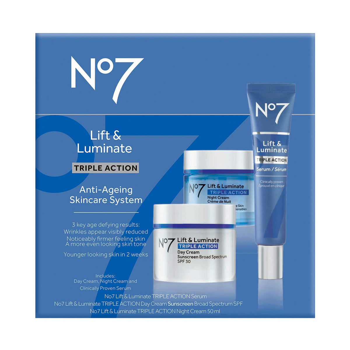 No7 Lift & Luminate day cream close-up