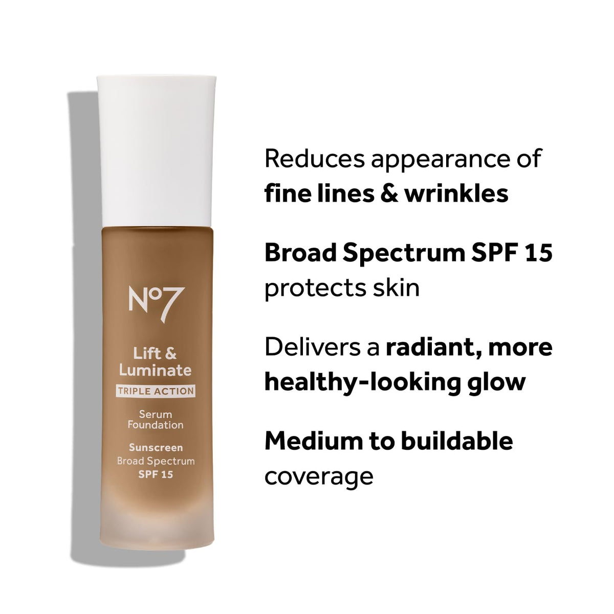 No7 Lift & Luminate Serum Foundation Deep Beige packaging