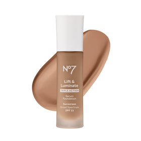 No7 Lift & Luminate Serum Foundation Tawny 30ml front view
