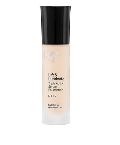 No7 Lift & Luminate Triple Action Serum Foundation Calico front view