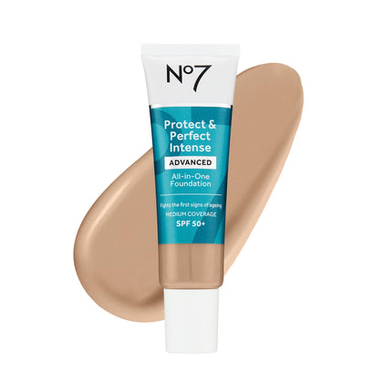 No7 Protect & Perfect Foundation Warm Beige 30ml front view