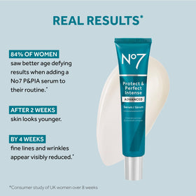 No7 Protect & Perfect Intense Advanced Facial Serum close-up of bottle