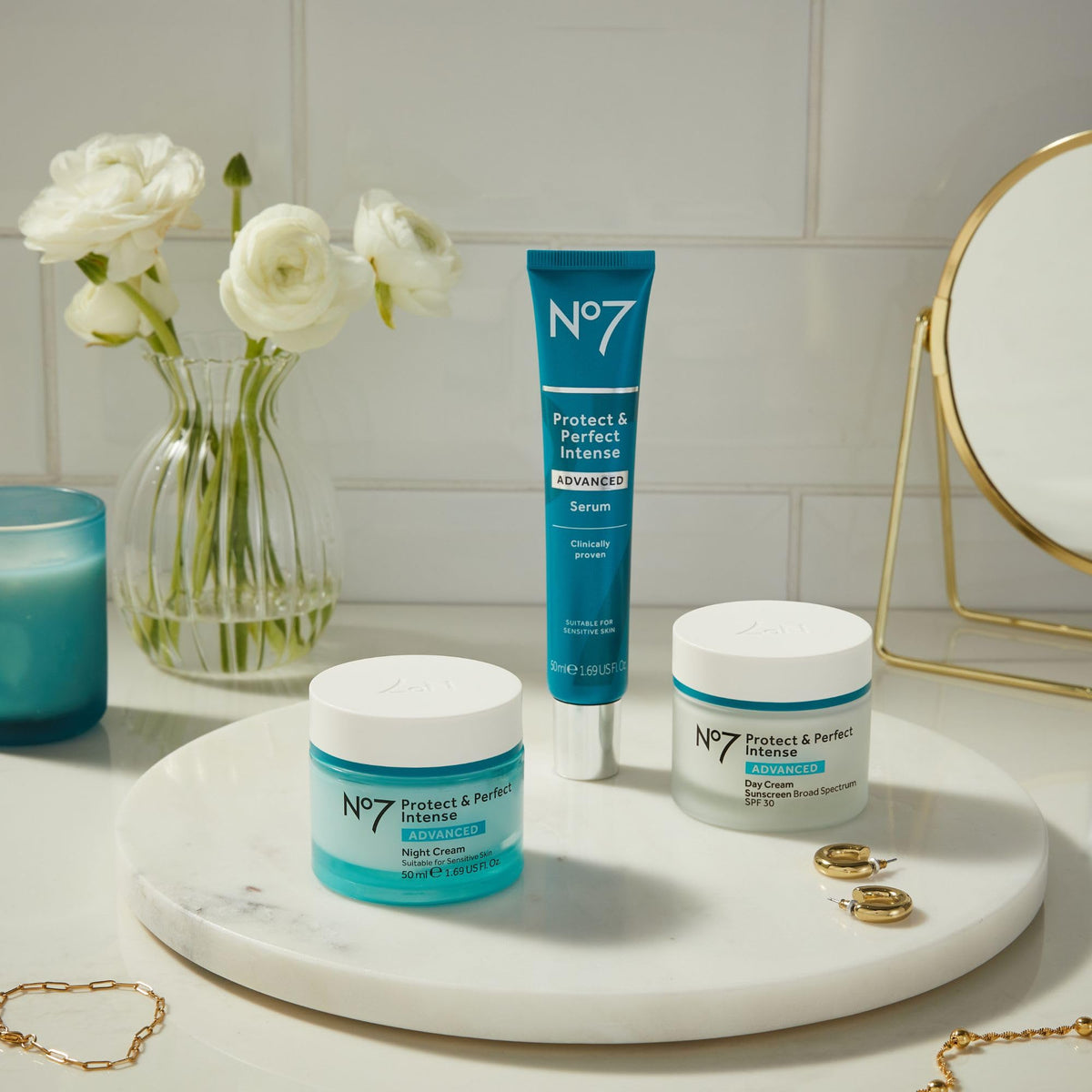 No7 Protect & Perfect Intense Advanced Serum lifestyle scene