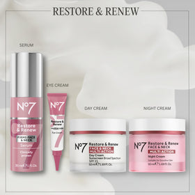 No7 Restore & Renew Sculpting Night Cream lifestyle setting