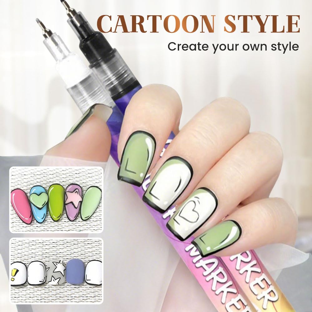 NOGCAW Nail Art Pens ergonomic grip close-up