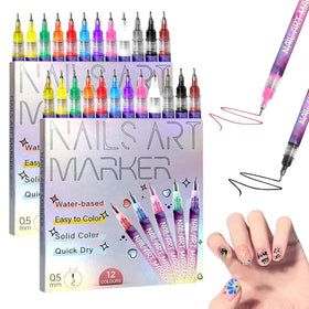NOGCAW Nail Art Pens Set 12 Colours front view