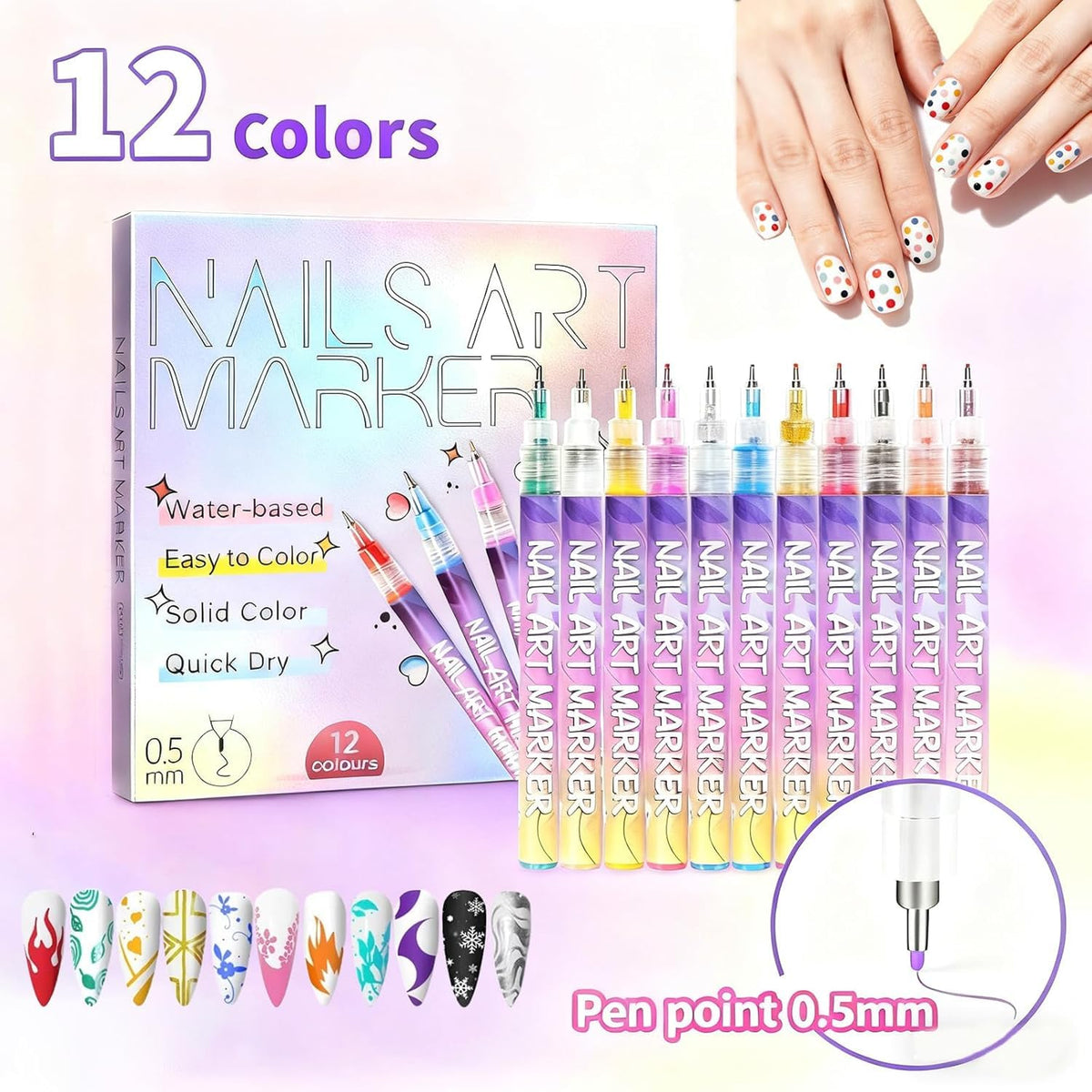 NOGCAW Nail Art Pens set packaging