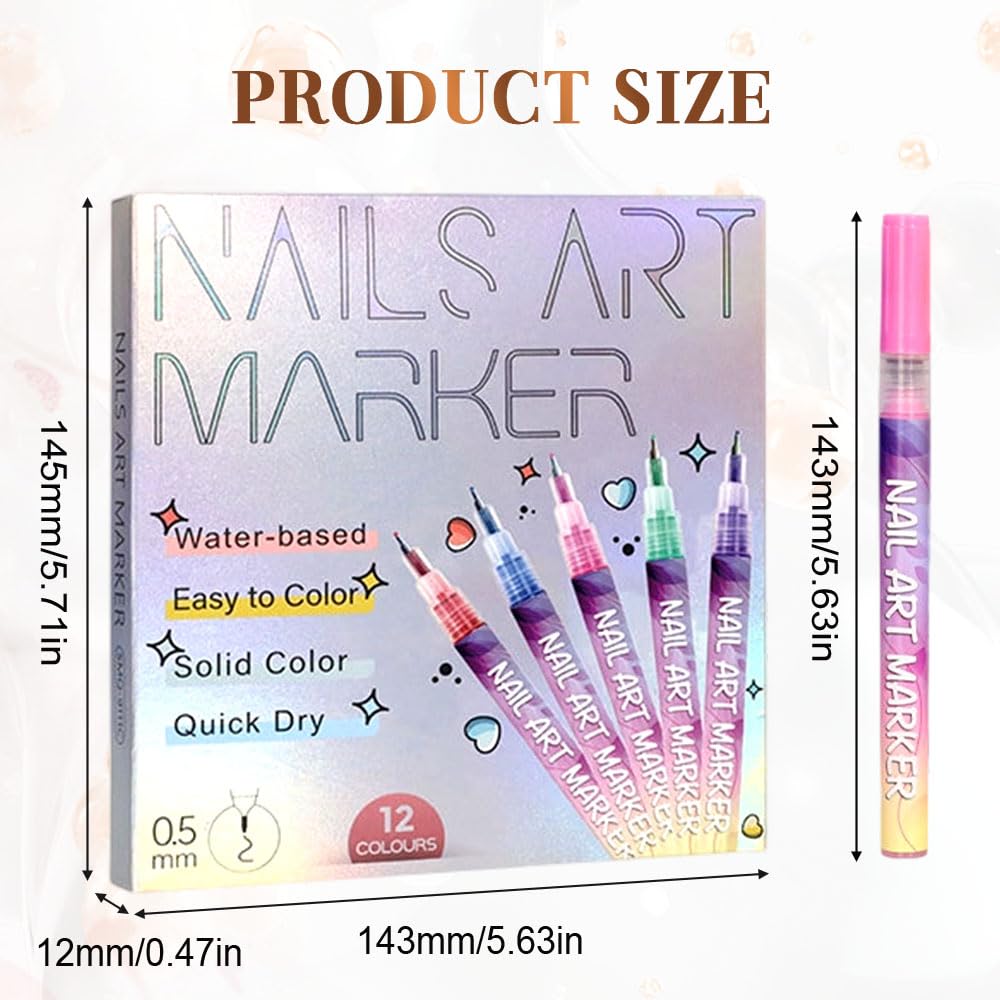 NOGCAW Nail Art Pens showing quick-drying feature