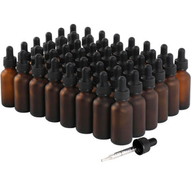 NOOEEISS 48 Pack 1oz Glass Dropper Bottles in amber