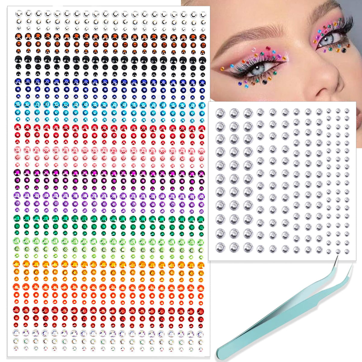 nooepc Face Gems 1041pcs rhinestones front view