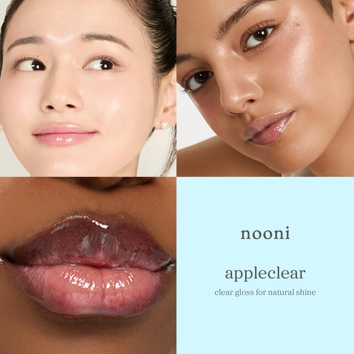NOONI Korean Lip Oil Appleclear packaging display