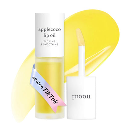 NOONI Korean Lip Oil Applecoco front view with applicator