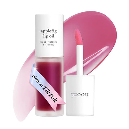 NOONI Korean Lip Oil Applefig front view with packaging