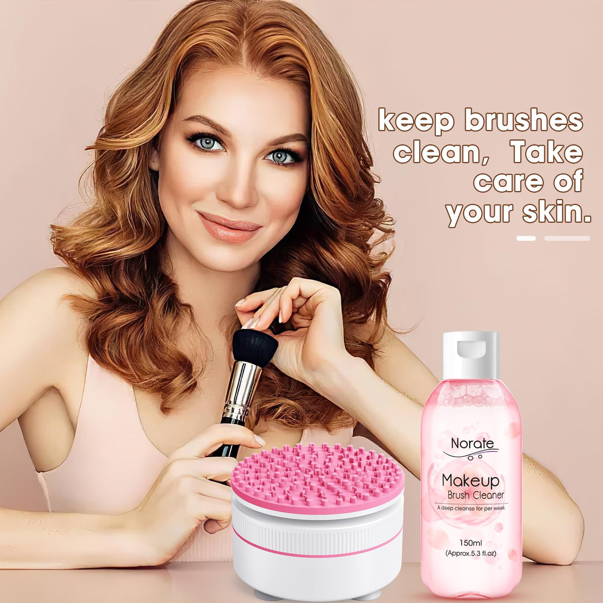 Norate brush cleaner shown with brush cleaning mat