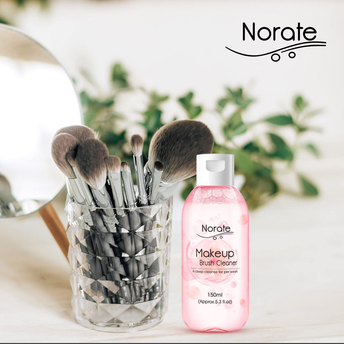 Norate Makeup Brush Cleaner in a lifestyle setting