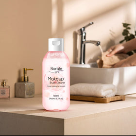 Norate Makeup Brush Cleaner packaging on a flat surface