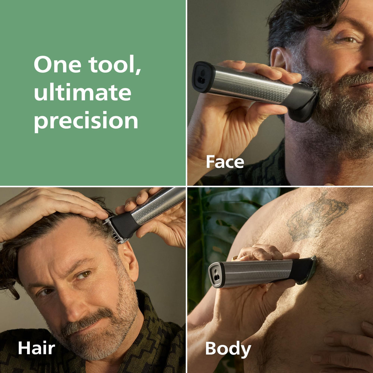 Norelco 7000 Trimmer showing self-sharpening titanium blades