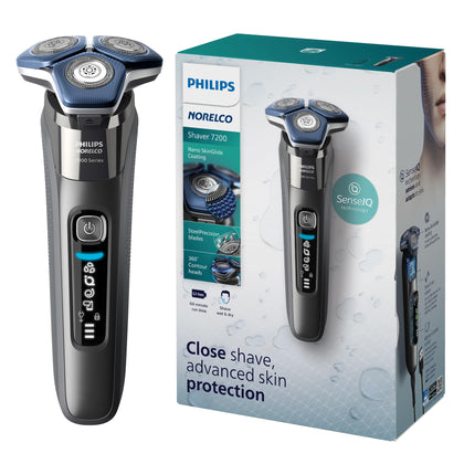 Norelco 7200 Electric Shaver dark chrome model front view