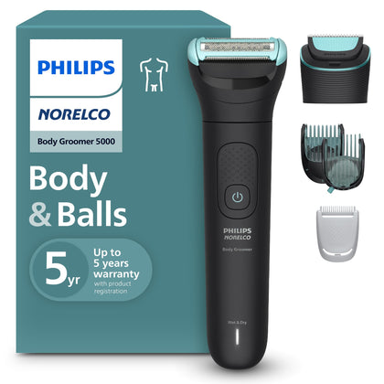 Norelco Body Groomer 5000 Series front view with dual heads