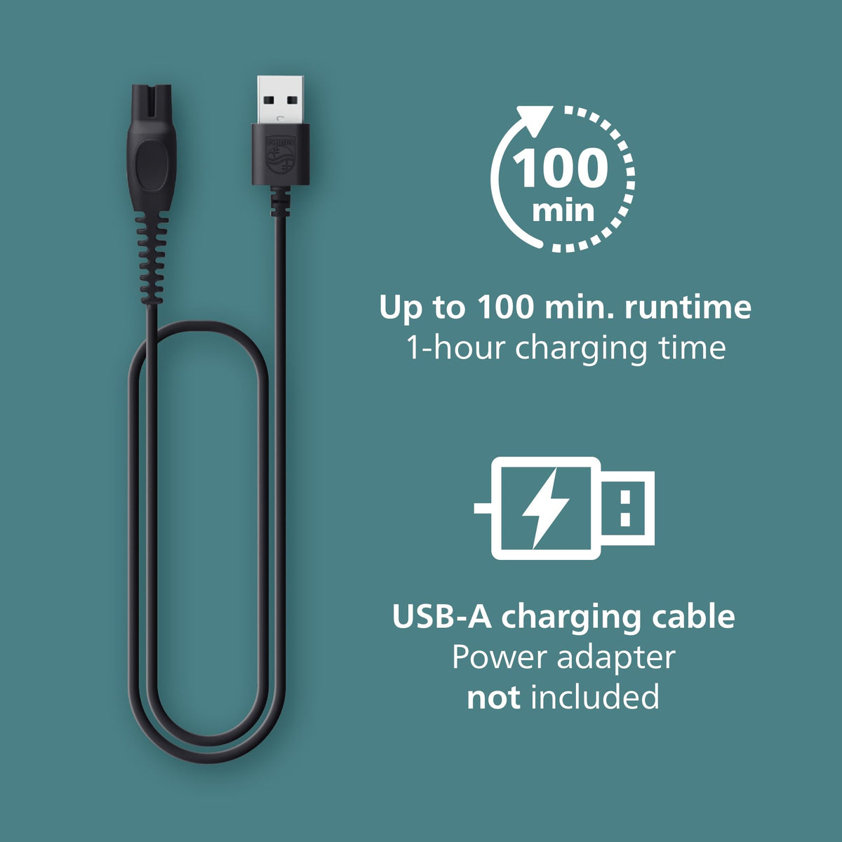 Norelco Body Groomer 5000 Series showing USB charger cable