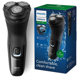 Norelco Electric Shaver 2400 Series front view in deep black