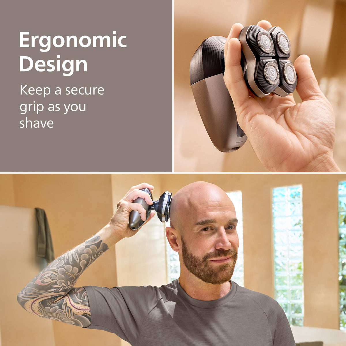 Norelco Head Shaver Pro 9000 ergonomic handle