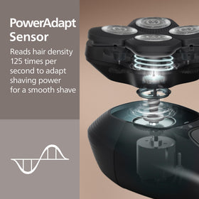 Norelco Head Shaver Pro 9000 in use in the shower