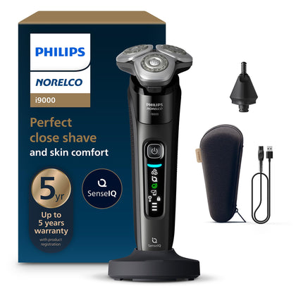 Norelco i9000 Electric Shaver in Ink Black front view