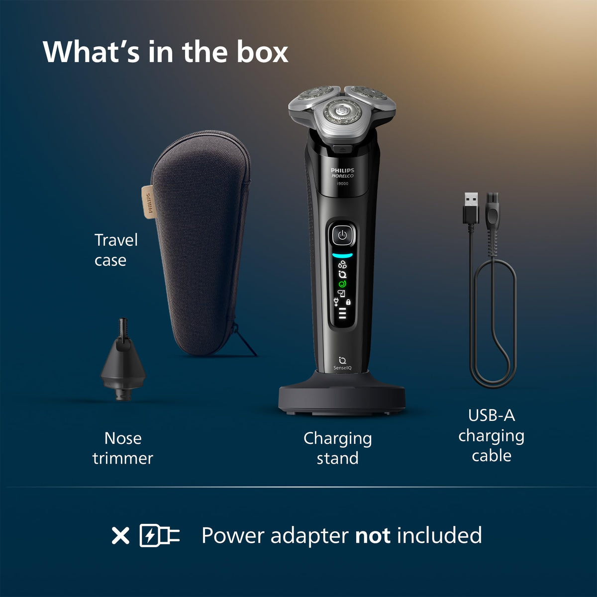 Norelco i9000 Electric Shaver with cleaning brush and USB cable