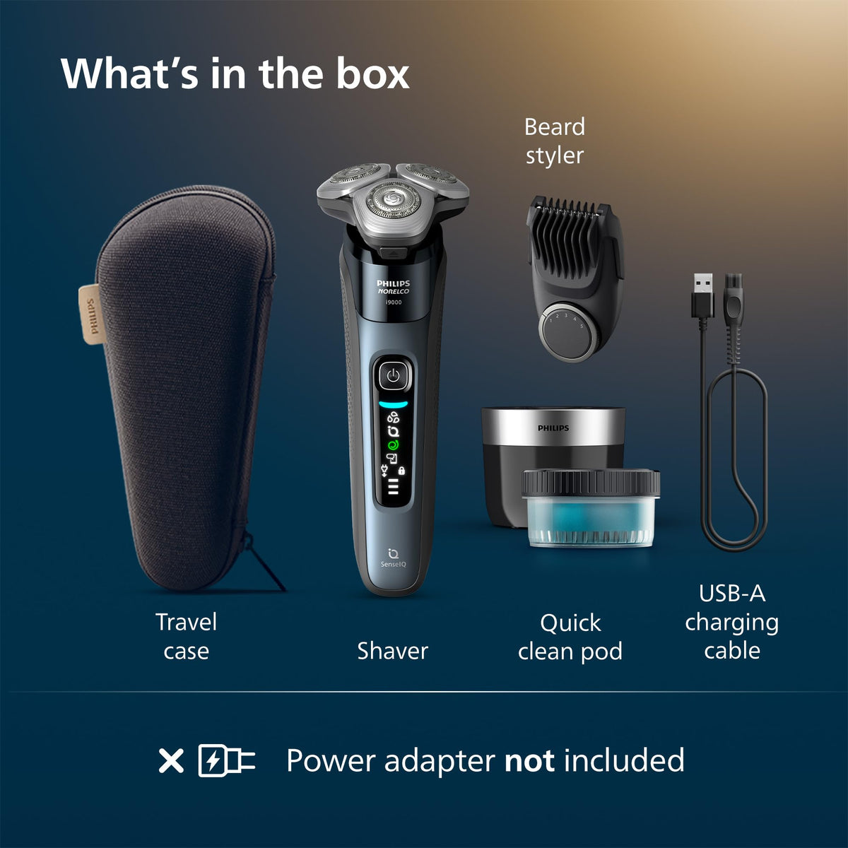 Norelco i9000 Electric Shaver with USB-A charging cable